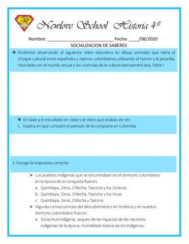 Socialización de Saberes de Historia 4º