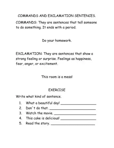 Commands and exclamatory sentences