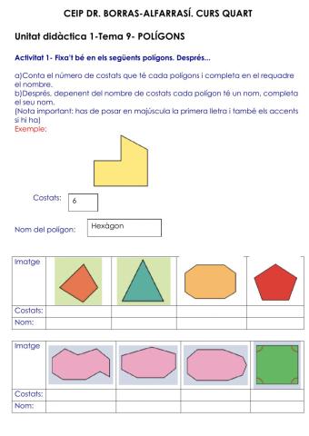 Classificació de polígons i triangles (curs 4t)