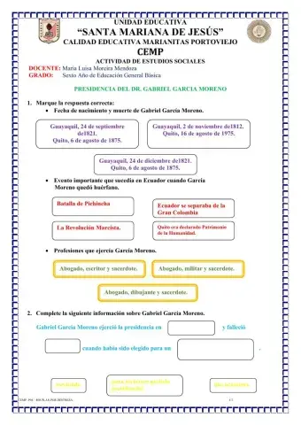 Presidencia del dr. gabriel garcia moreno