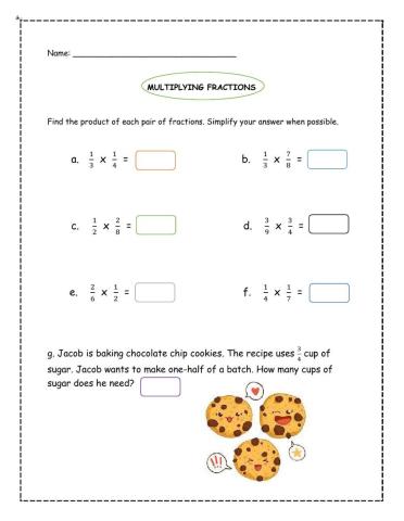 Multiplying fractions