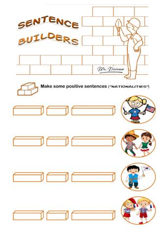 Nationalities (Sentence Builders)