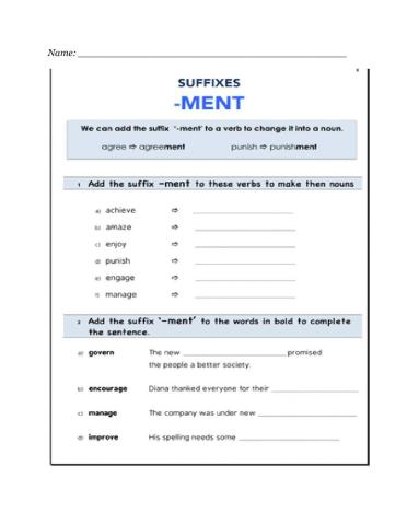 Suffixes-  Retainers