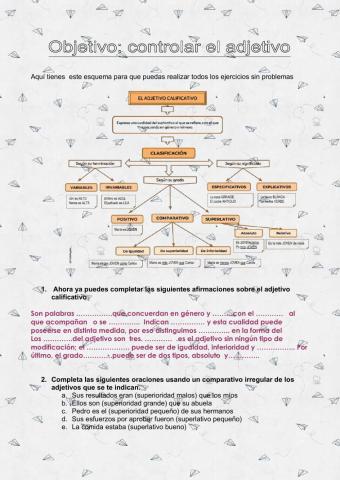 Objetivo: controlar el adjetivo