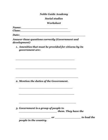 The Government and Development