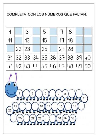 Completamos con números