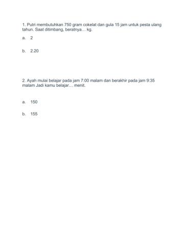 Soal Matematika Pilihan Ganda 2