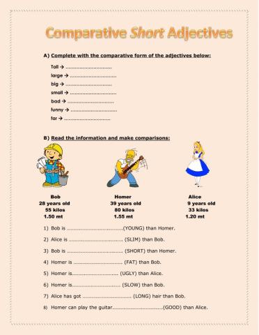 Comparative adjectives