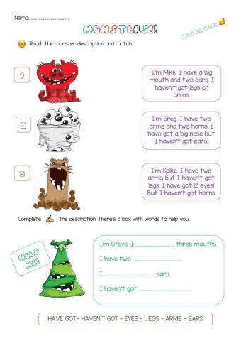 Monsters description