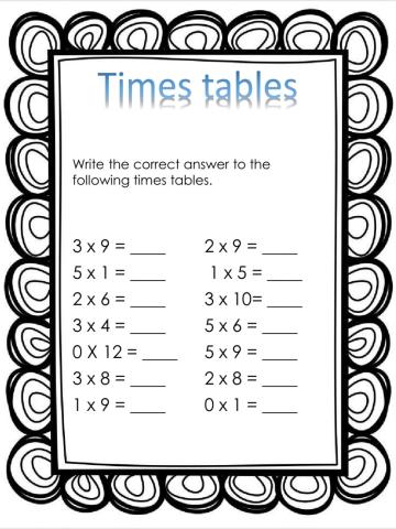 Times tables