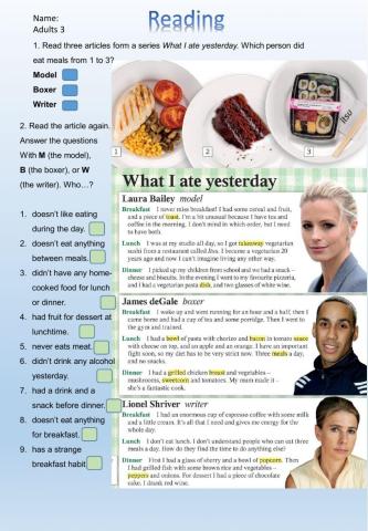 Reading comprehension