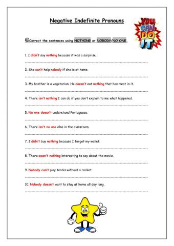 Negative Indefinite Pronouns