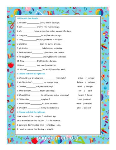 Past Simple -regular and irregular verbs