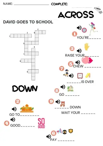 David goes to school