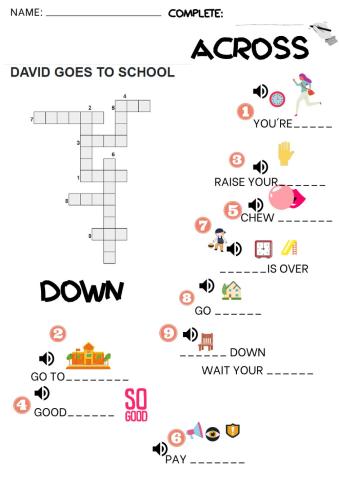 David goes to school