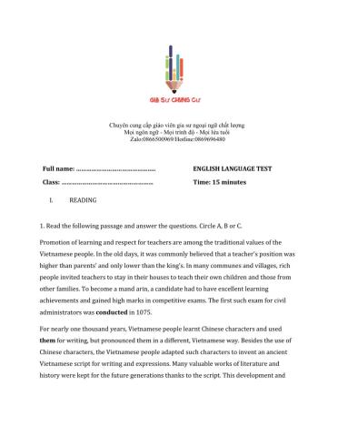 Lớp 9 - Unit 5 WONDERS OF VIET NAM-WRITING - Sách Mềm