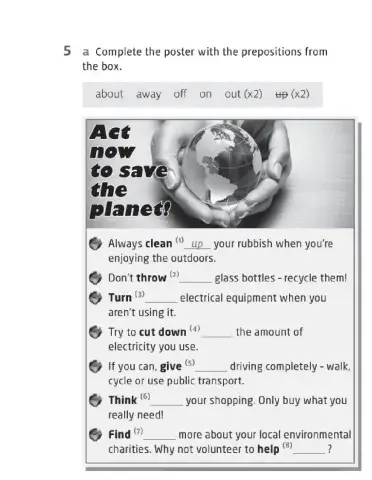 Environment prasal verbs