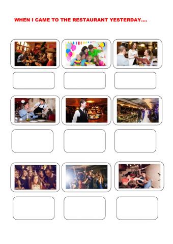 At the restaurant. Practising Past Continuous