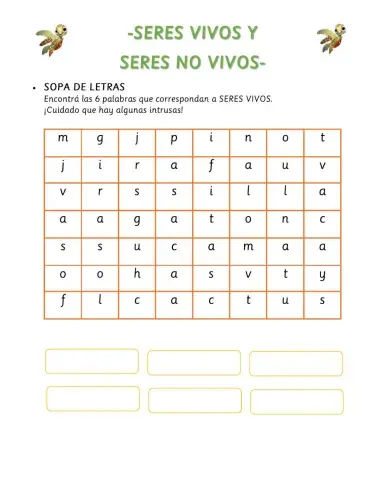 Seres vivos y seres no vivos