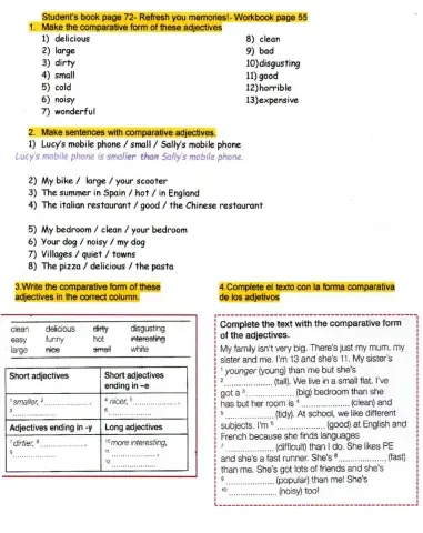 ETAPA 5, FICHA 2: COMPARATIVE ADJECTIVES