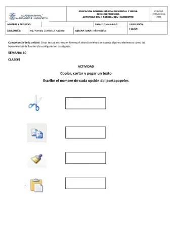 Copiar, cortar y pegar un texto