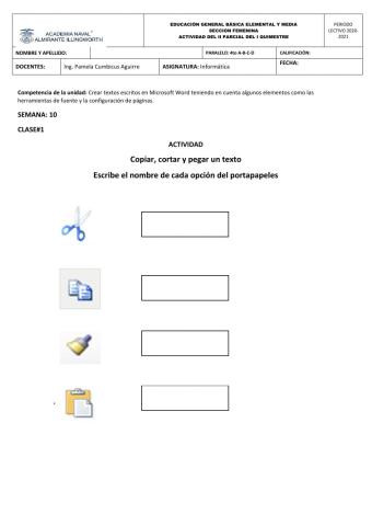 Copiar, cortar y pegar un texto