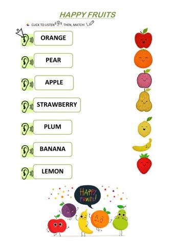 FRUITS - Listen and match