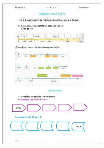 Números ascendentes y descendentes