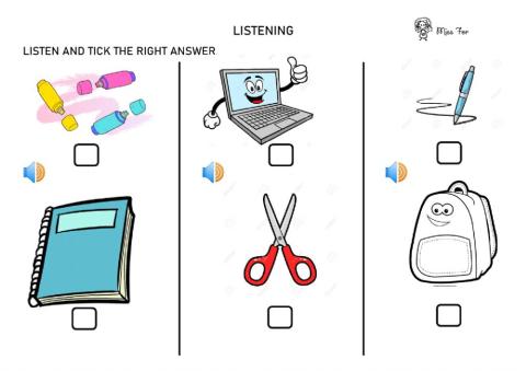 School objects - Listening