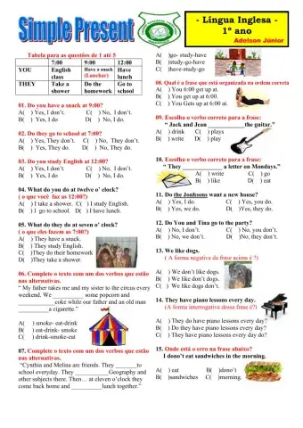 Simple Present -( afirmative e negative)