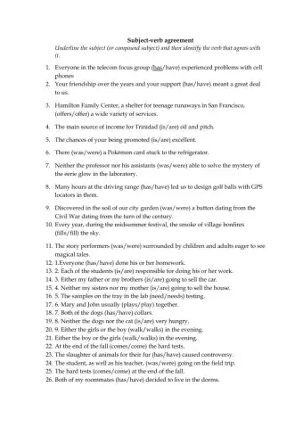 subject verb agreement