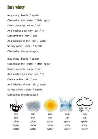 Song -  Incy Wincy Spider