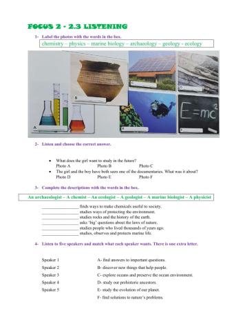 Focus 2 - 2.3 Listening