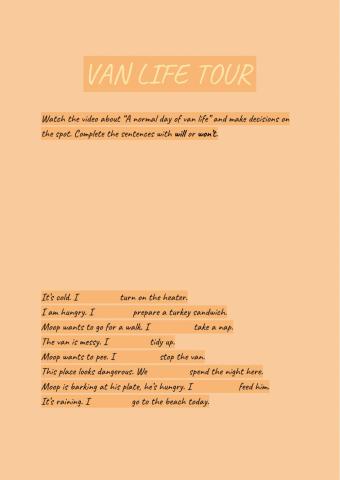 Van life tour - Will - Won't