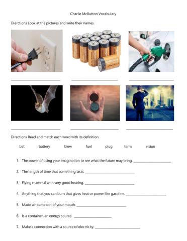 Charlie McButton Vocabulary