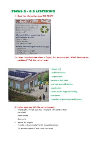 Focus 3 - 5.3 Listening