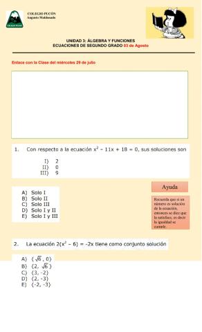 Álgebra y funciones