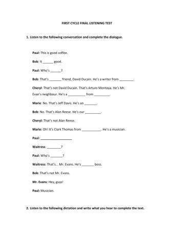Listening test cycle 1