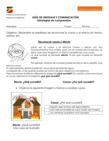 Reconocer causa y efecto.
