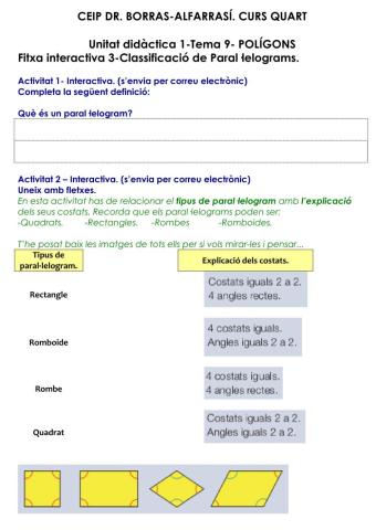Classificació de Paral·lelograms (Curs 4t)