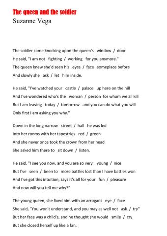 Song - The queen and the soldier