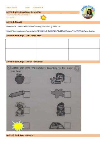 3rd grade September 4