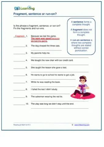 Fragmenr and run ons