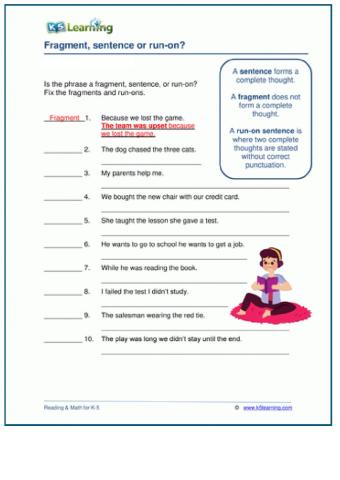 Fragmenr and run ons