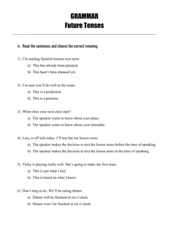 Grammar-Future Tenses