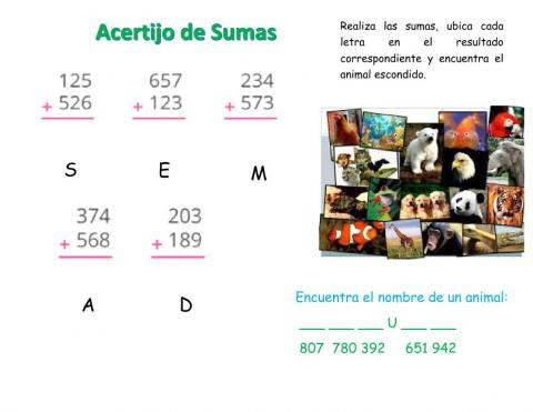 Acertijo de sumas