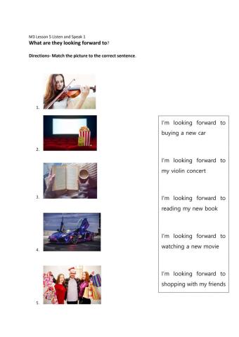 What are you looking forward to?