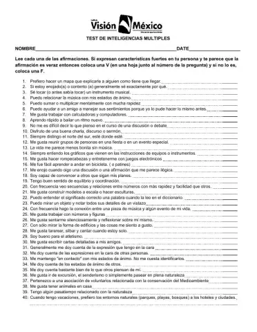 Test inteligencias multiples