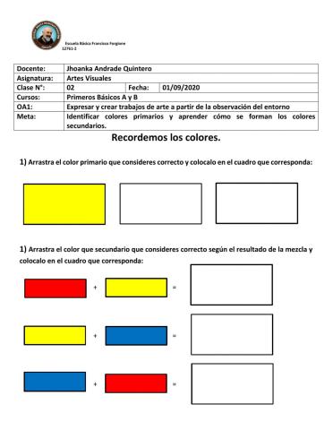 Colores primarios y secundarios