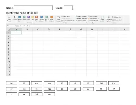 Microsoft Excel Cell Names